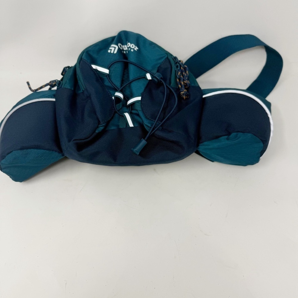 OUTDOOR PRODUCTS Blue Waist Pack Lace Up Front Water Bottle Holder NO BOTTLES